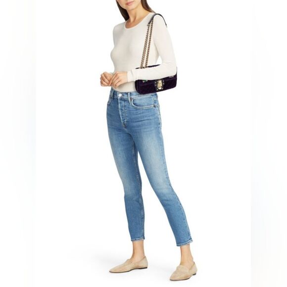 NWOT Dolce&Gabbana Lucia Studded Mixed-Media Velvet Shoulder Bag W/ Dust Bag - Picture 6 of 16